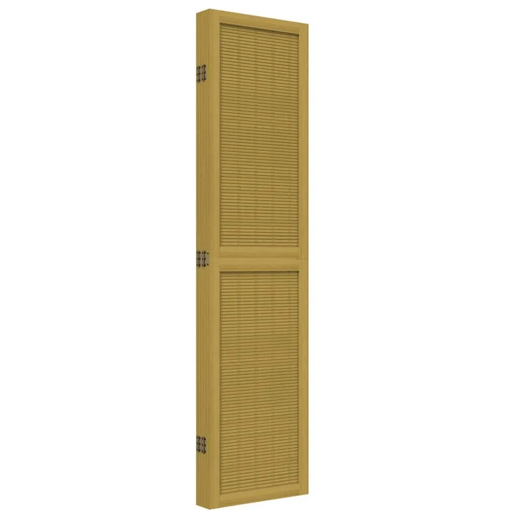 Lot de 5 paravents en bois massif de paulownia marron avec brise-vue en bambou, cloison de séparation pliable pour chambre à coucher, salon, bureau