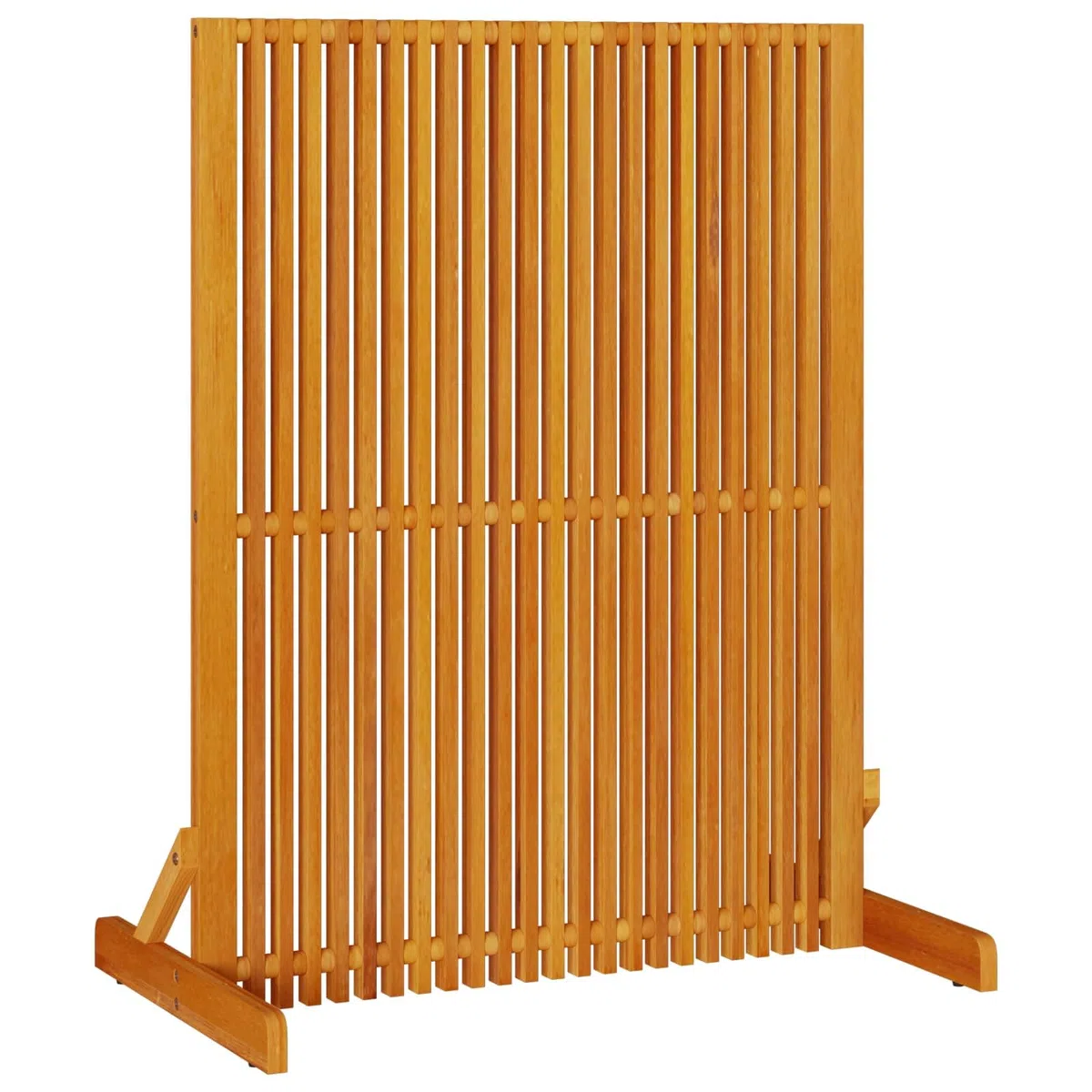 Brise-vue marron en bois massif d'acacia - 79,5 x 50 x 110 cm - Pliable et autonome - Pour jardin, balcon, salon, intérieur et extérieur - Paravent opaque