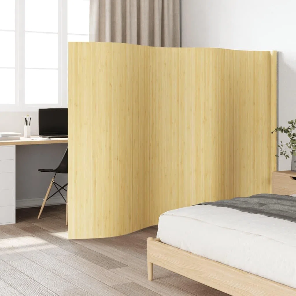 Paravent en Bambou Naturel, 165 x 400 cm, Séparateur de Pièce, Séparation Intérieure, Usage Intérieur, Décoration Naturelle, Bois Clair