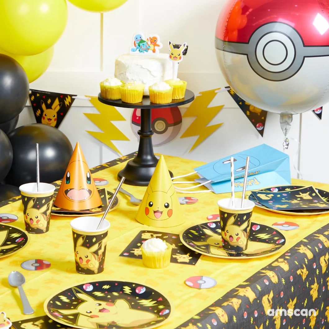 amscan Pokémon 9917108 Nappe en Papier pour fête d'anniversaire d'enfant 1,8 m x 1,2 m