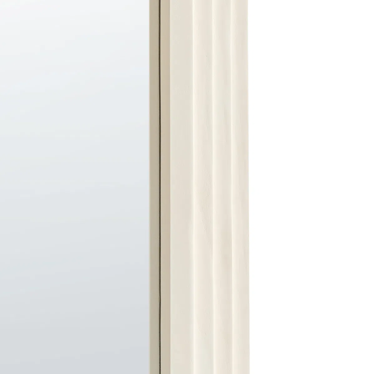 Beliani Miroir Mural Vintage Cadre en Bois 170 x 80 cm Forme d'Arche Blanc Cassé Dijon
