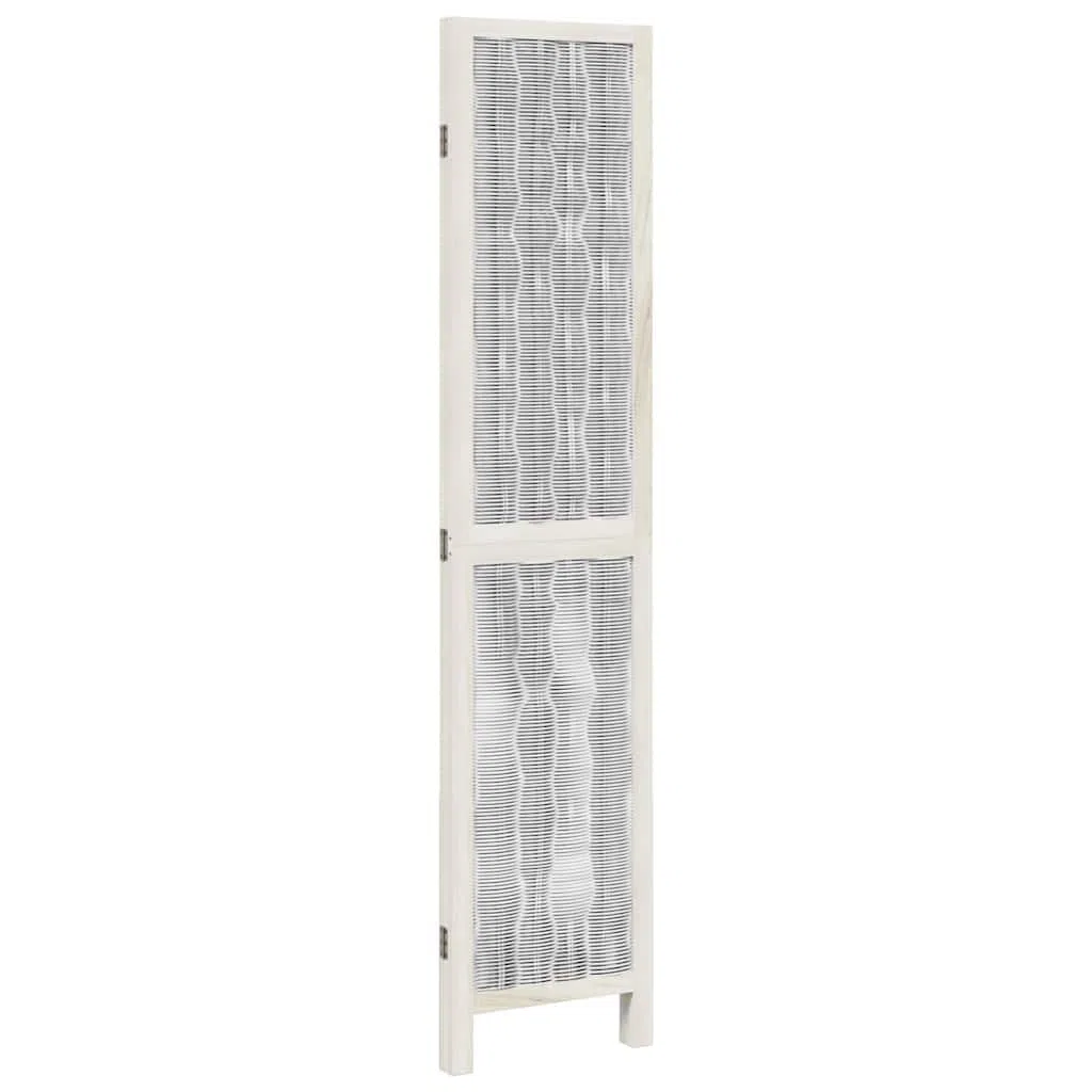 Paravent 3 pièces blanc en bois massif de paulownia avec branches de saule, 105-110 x 180 cm, paravent pliable pour salon, chambre à coucher, bureau, brise-vue et séparateur de pièce