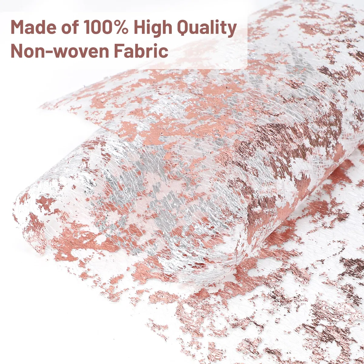 SWAWIS Chemin de table brillant - Or rose - 30 cm x 20 m - Décoration de table pour mariage, Saint-Valentin, anniversaire, baptême