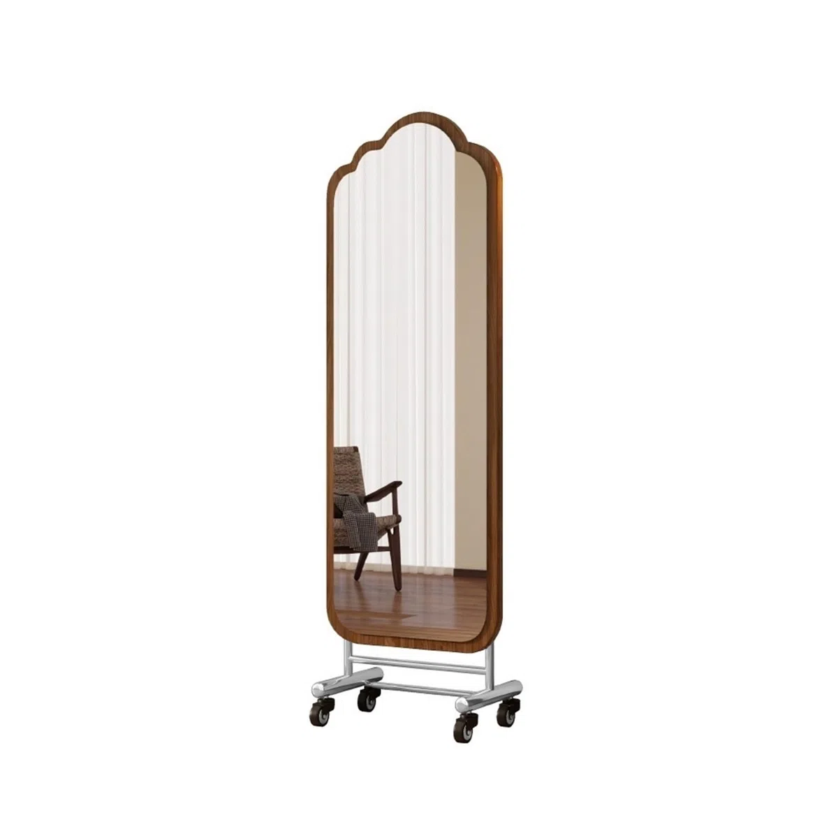 Chambre Miroir Portable en Acier Inoxydable Pleine Longueur for la Chambre à Coucher Décoration