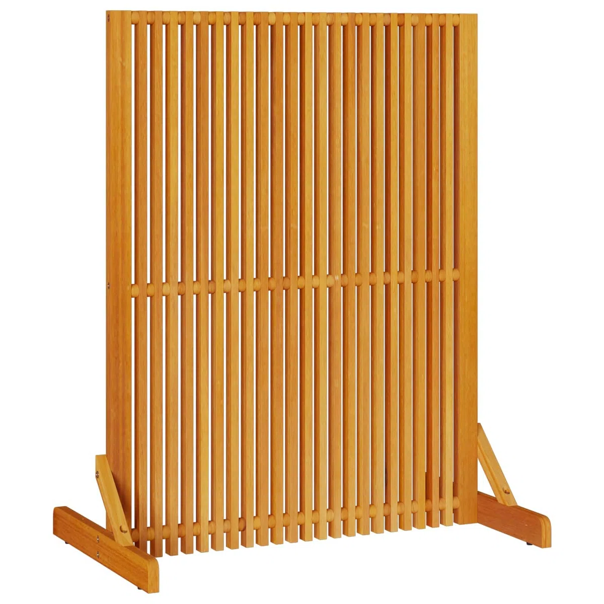 Brise-vue marron en bois massif d'acacia - 79,5 x 50 x 110 cm - Pliable et autonome - Pour jardin, balcon, salon, intérieur et extérieur - Paravent opaque