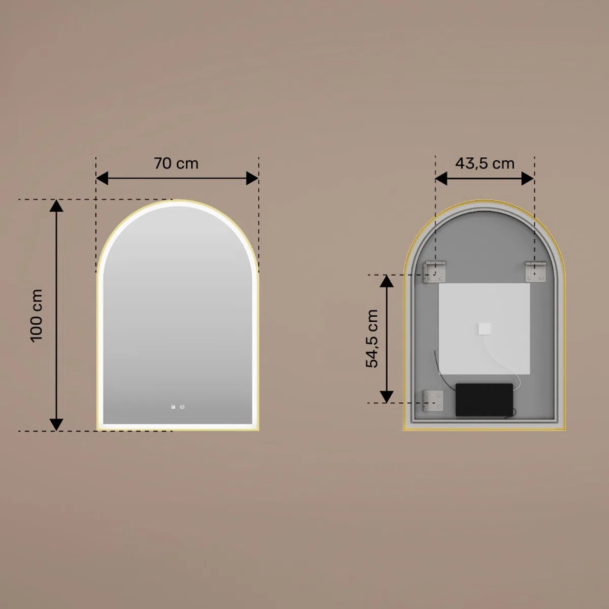 Artforma Miroir 70x100 cm MCH019-SJYA9KP3-70X100, LED