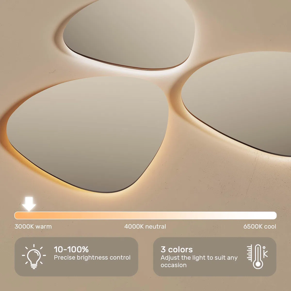 Artforma Miroir 70x100 cm MCH019-SJYA9KP3-70X100, LED