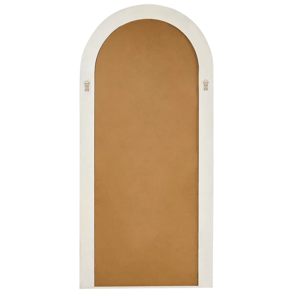 Beliani Miroir Mural Vintage Cadre en Bois 170 x 80 cm Forme d'Arche Blanc Cassé Dijon