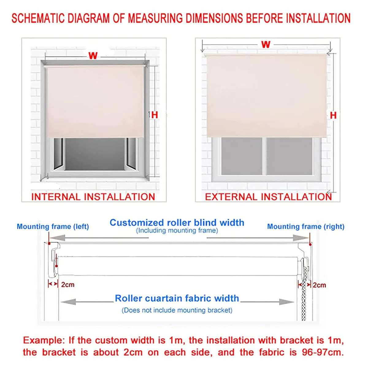 Store enrouleur d'extérieur en PVC imperméable – personnalisable, 63in x98in / 160 x 250 cm, résistant au vent et à la poussière pour balcon, tonnelle, terrasse – Intimité enroulable