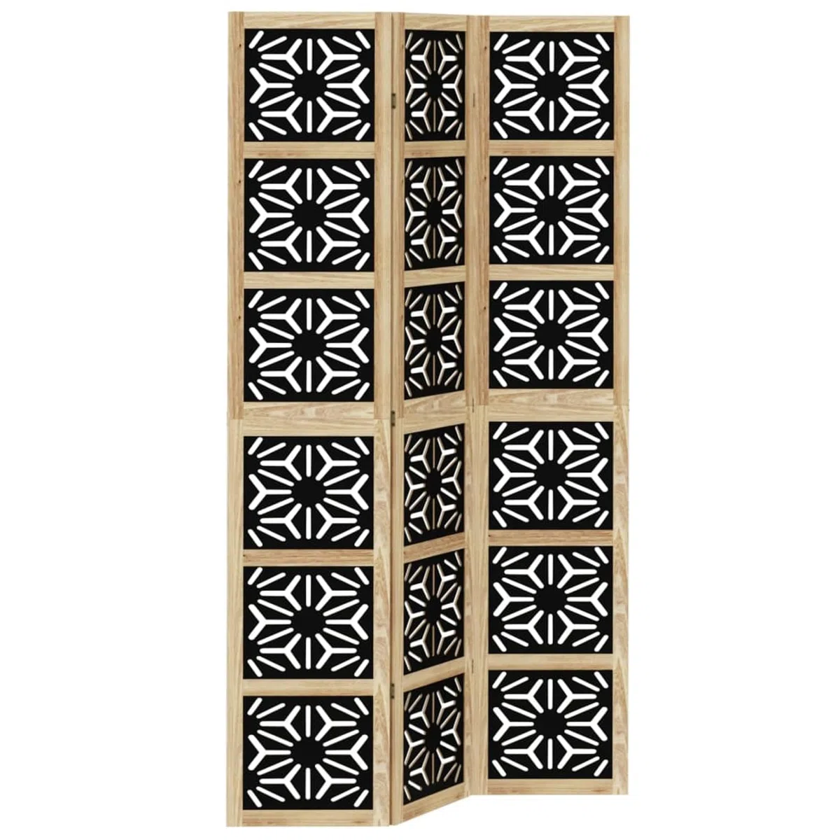 ATOMSTACK MAKER Paravent pliable 3 pièces en bois massif de paulownia et bois - Marron/noir - 105-110 x 200 cm - Brise-vue décoratif pour salon, bureau et chambre à coucher