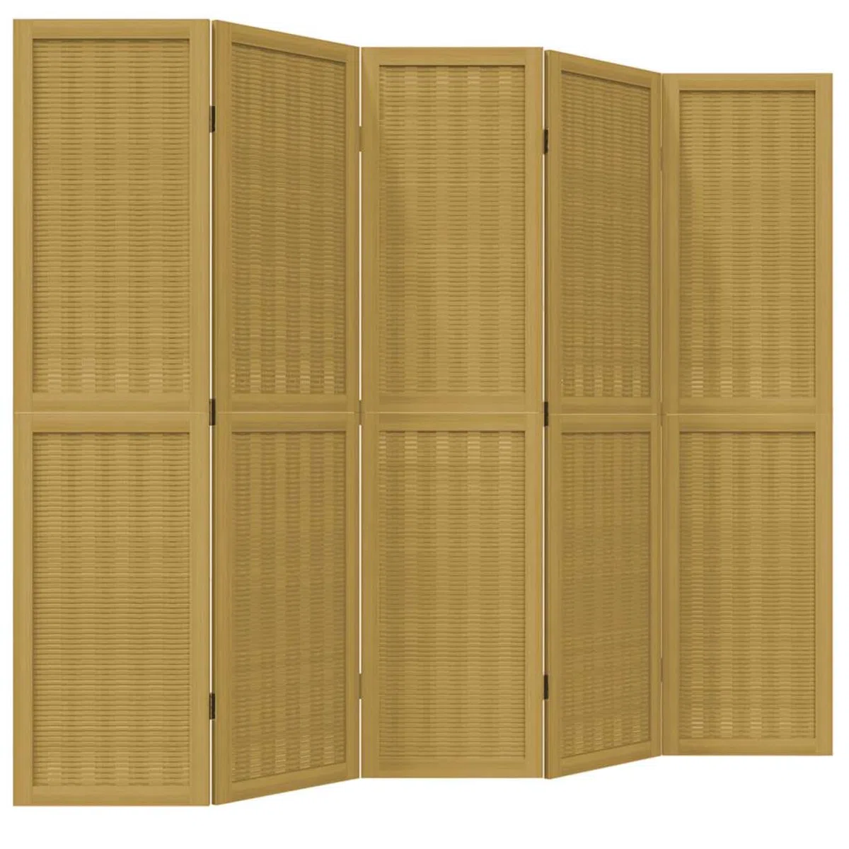ATOMSTACK MAKER Paravent en bois massif et bambou - 5 pièces - Pliable et peu encombrant - Marron - 180 x 160 cm - Pour salon, chambre à coucher, bureau et protection solaire (intérieur)