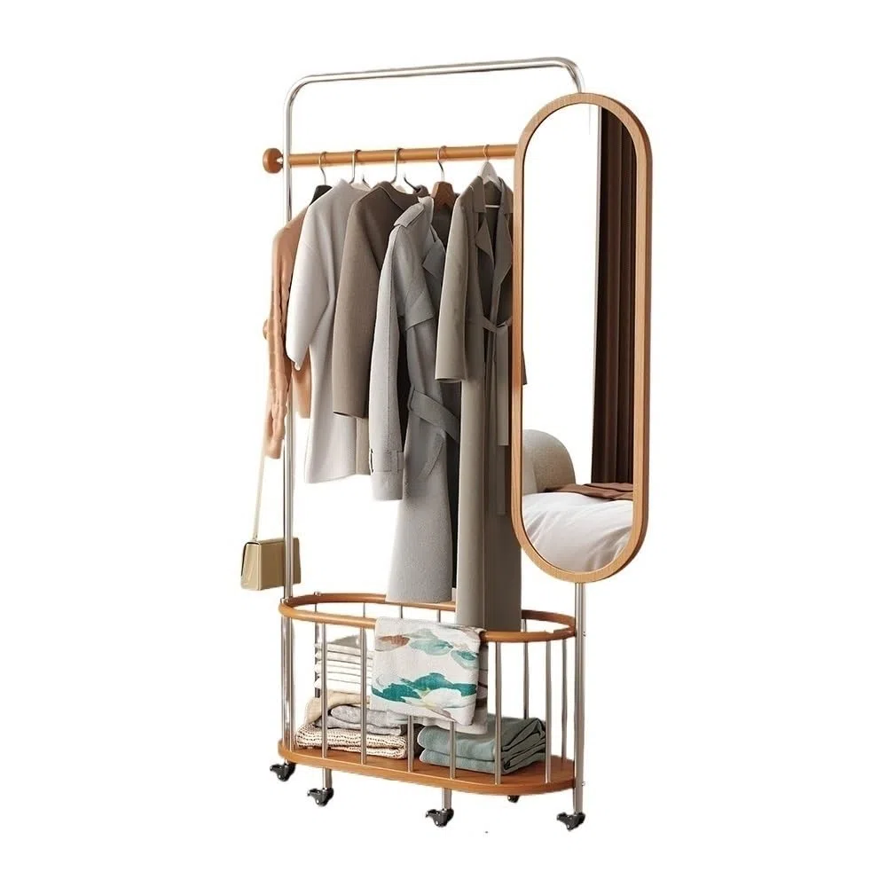 Chambre Miroir sur Pied Multifonctionnel Pleine Longueur et Porte-Manteau for Chambre à Coucher Décoration