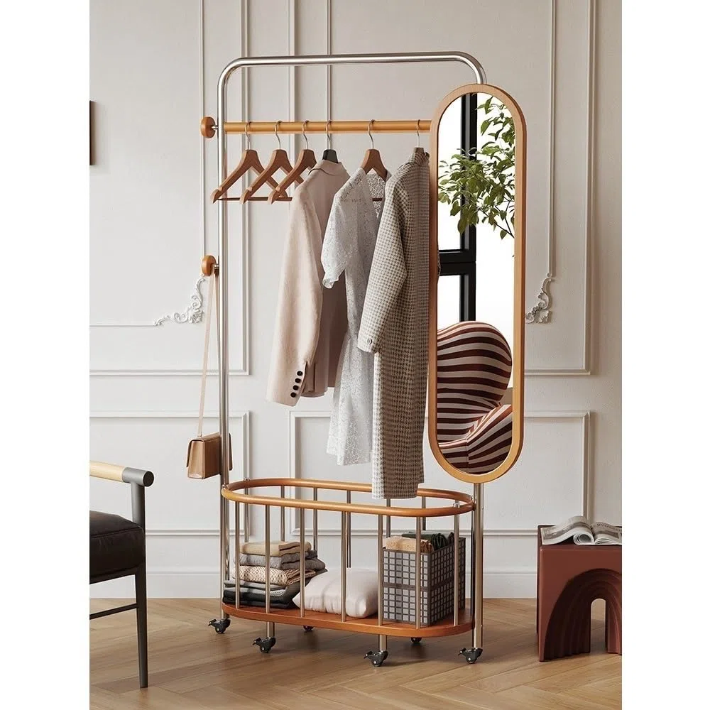 Chambre Miroir sur Pied Multifonctionnel Pleine Longueur et Porte-Manteau for Chambre à Coucher Décoration