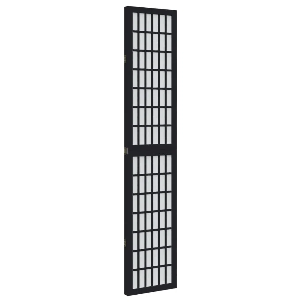 Paravent en bois massif de paulownia, 3 pièces, noir, 105-110 x 220 cm, séparateur de pièce pliable pour l'intimité, les regards indiscrets et la séparation des pièces dans le salon